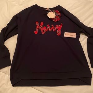 Philosophy Christmas Sweatshirt- “Merry” with scrunchie!